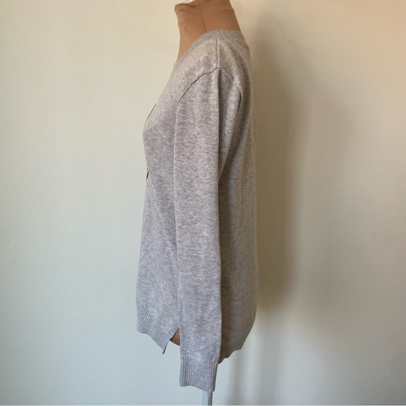 Anthropologie Lisa Todd Frenchie French Bulldog Patchwork Abstract Sweater Sz XS - Picture 4 of 12